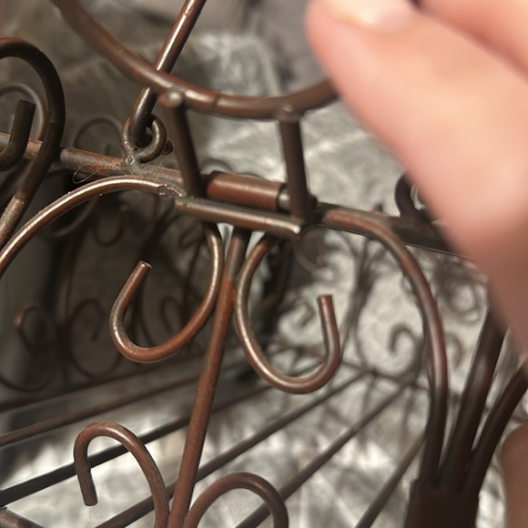 Southern Living at Home Bronzed Wrought Iron Raised Decorative Caddy/Basket - Picture 12 of 13